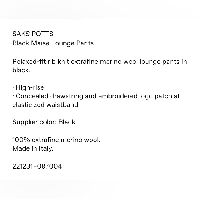 New Saks Potts Designer Rib Knit Merino Wool Italy Pants — image 5 of 8